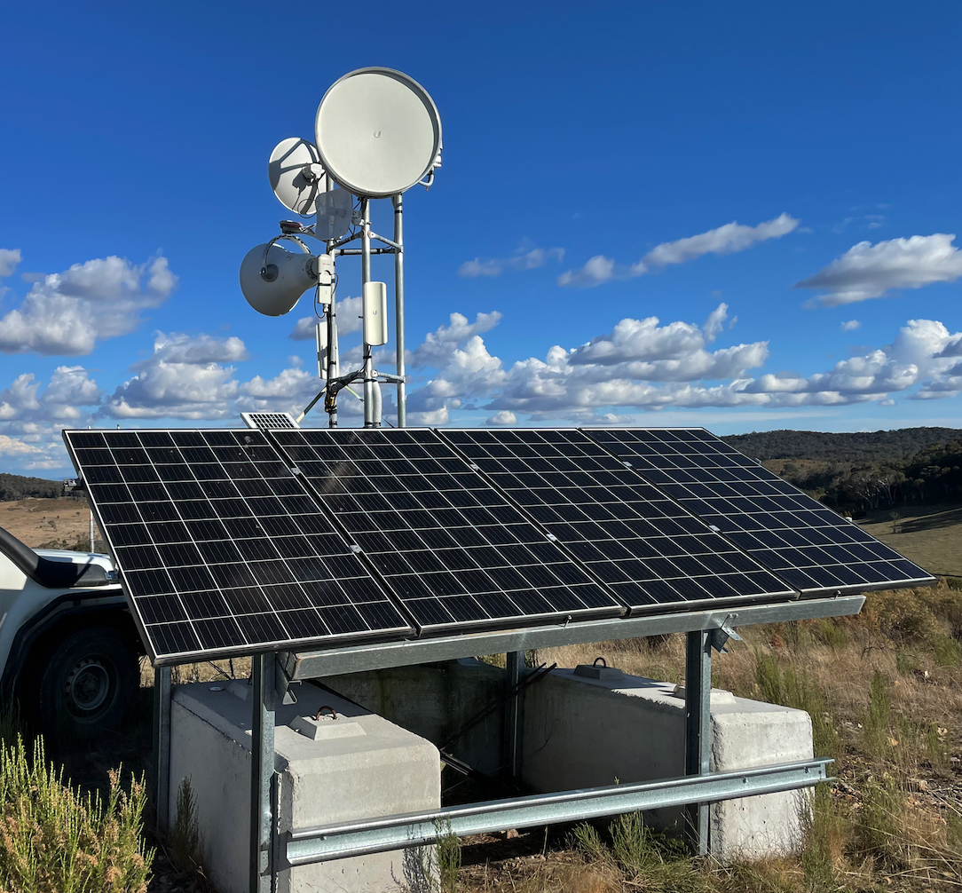 Remote solar power system powering farm communications